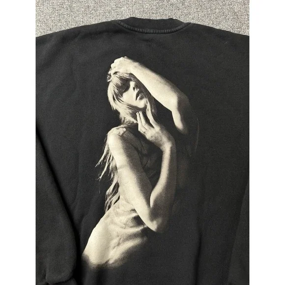 Womens Graphic Taylor Swift The Tortured Poets Department Black Crewneck, Size L - Picture 3 of 7